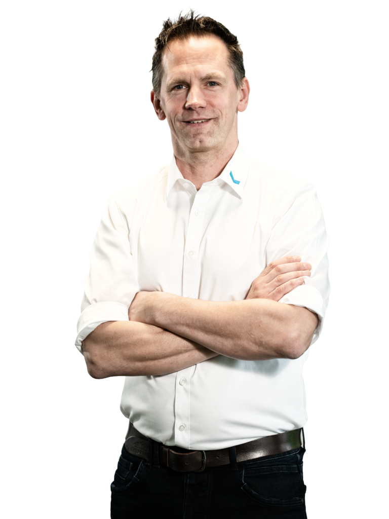 Homem de camisa branca, símbolo do tratamento industrial de água – Spaleck Wassertechnik.