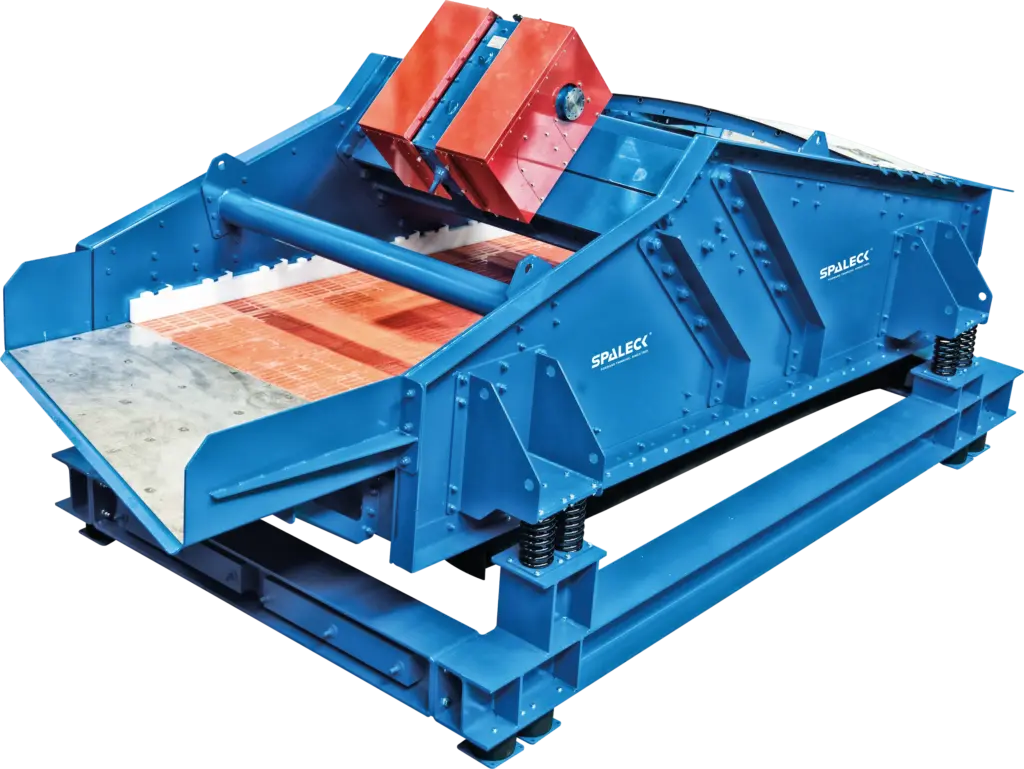 Máquina de peneiramento e desaguamento SPALEK para a desaguamento de fluxos de materiais na reciclagem