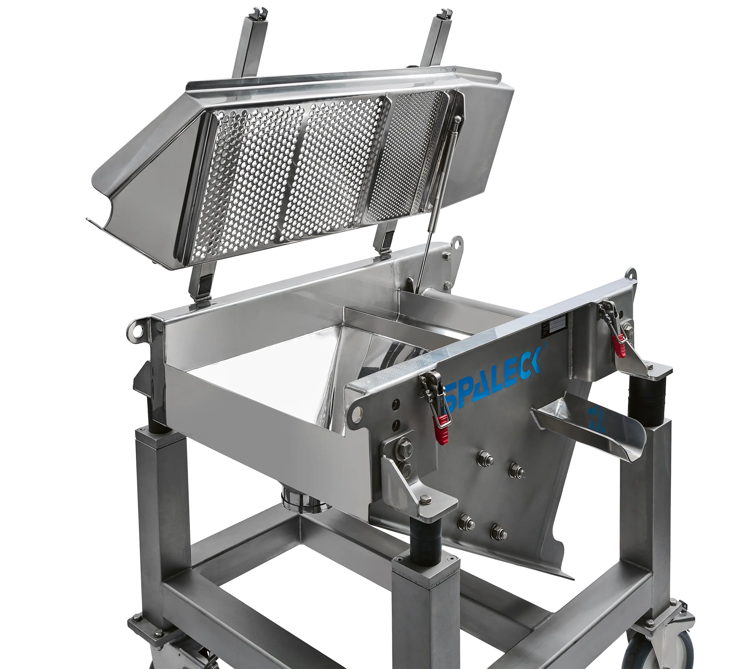 Máquina de crivagem para crivagem de controlo na produção de granulados — aqui no modelo ComfortLINE, para uma limpeza e manuseamento ideais