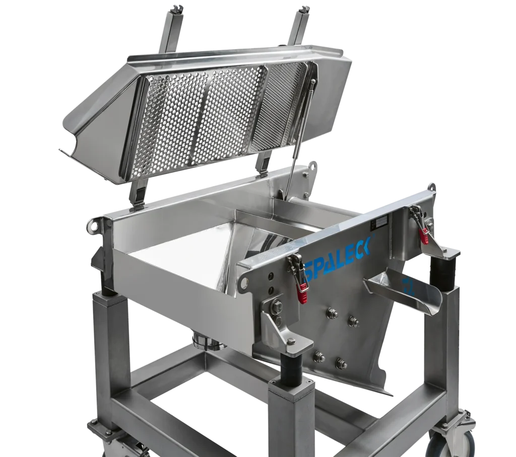 Máquina de crivagem em aço inoxidável da SPALECK para crivagem, dosagem e transporte em conformidade com as normas GMP